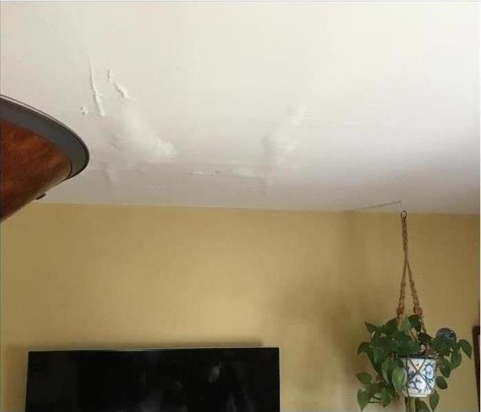 blisters on ceiling from a water leak