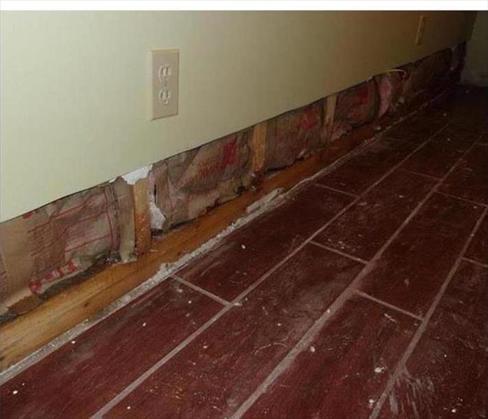 flood cut, removed wall section by floor